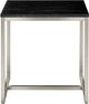 Magnussen Home® Kira Black Marble Square End Table with Brushed Nickel Base-1