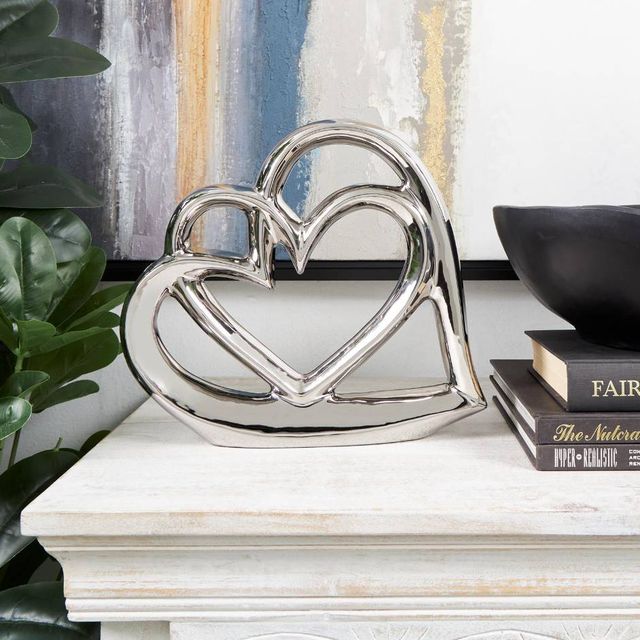Deco Marche Silver Heart Sculpture-4