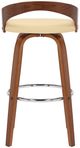 Armen Living Sonia 3-Piece Cream/Walnut Barstool Set-5