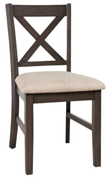 Jofran Inc. Hobson Beige/Gray X-Back Side Chair-0
