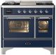 Ilve® Majestic III 40" Midnight Blue Pro Style Dual Fuel Liquid Propane Range with Triple Glass Door and Chrome Trim-0