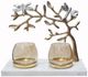 A & B Home Gray/White Dragonfly Duo Votive Candle Holder-1