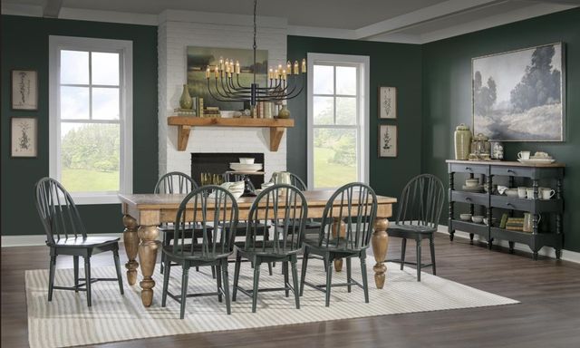 Legacy Classic Vintage Market Mallard Green Windsor V-Shape Dining Side Chair-2