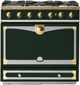 La Cornue CornuFé 90 Albertine 36" Brands Hatch Green Pro Style Dual Fuel Range with Brushed Brass Trim-0