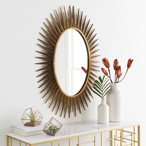 Surya Nihal Gold Wall Mirror-4