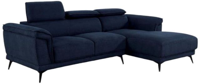 Furniture of America® Napanee 2-Piece Navy Right-Arm Facing Sectional and Chaise-0