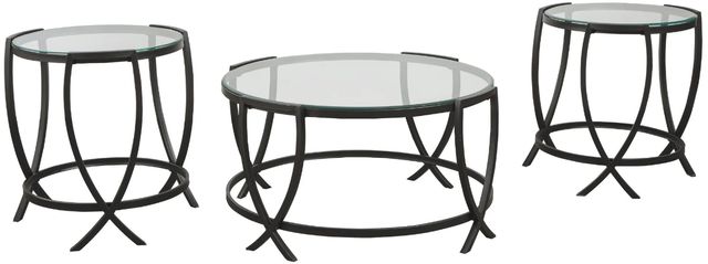 Clearance Signature Design by Ashley® Tarrin 3-Piece Black Occasional Table Set Set Set-2