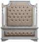 Million Dollar Rustic Sam Cream/Nero White Queen Padded Panel Bed-0