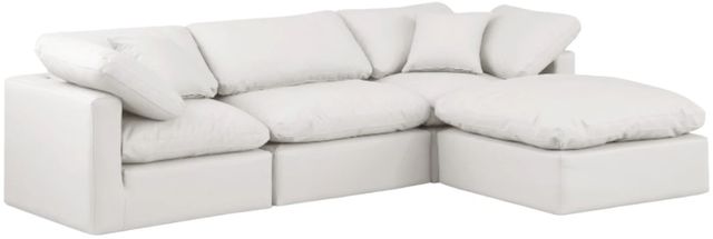 Meridian Furniture Indulge 4-Piece Cream Leather Modular Sectional-0