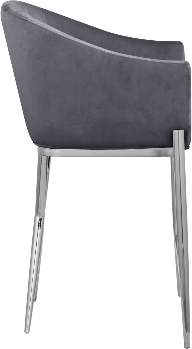 Meridian Furniture Xavier Gray/Chrome Velvet Counter Stool-3
