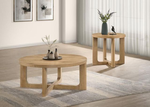 Coaster® Kessler 2-Piece Light Oak Coffee Table Set-1
