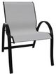 Telescope Casual Aruba Abalone/Black Aluminum/Fabric Outdoor Sling Stacking Arm Chair-0