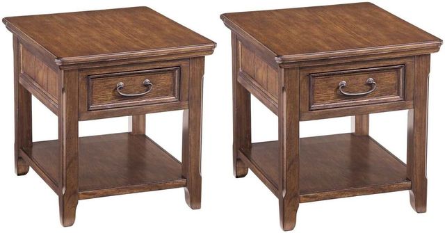 Signature Design by Ashley® Woodboro 2-Piece Dark Brown Living Room Table Set-0