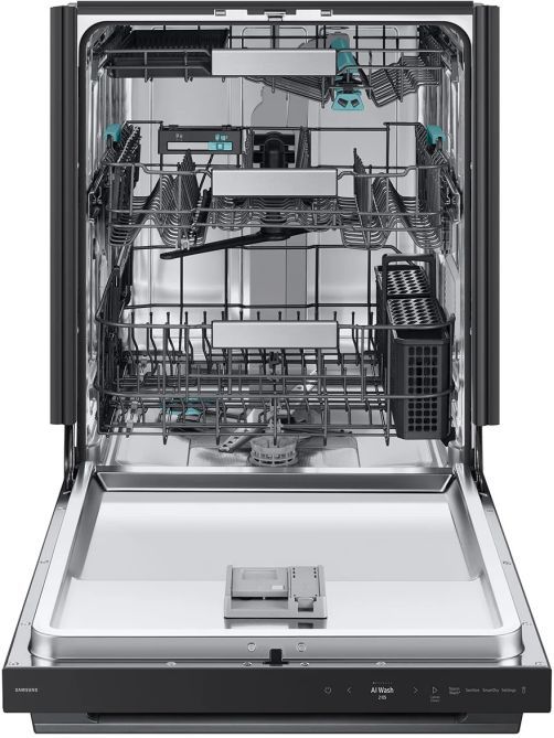 Samsung Bespoke AI 24" Fingerprint Resistant Matte Black Steel Top Control Built-In Smart Dishwasher-1