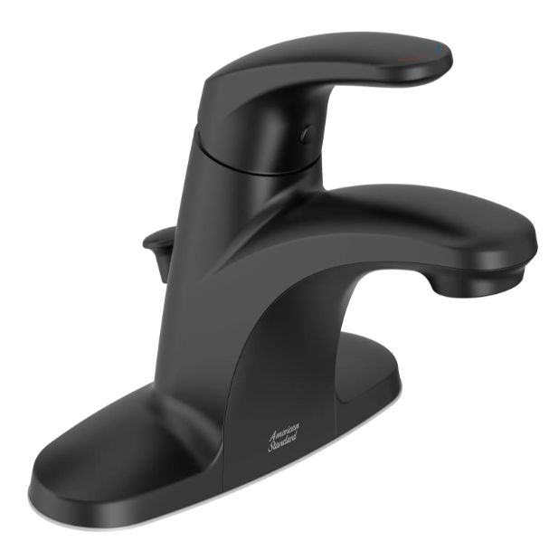 American Standard Colony® PRO Matte Black 4" Centerset Single-Handle Bathroom Faucet with Lever Handle-0