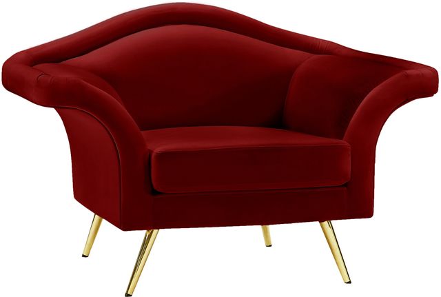 Meridian Furniture Lips Red Velvet Chair-1