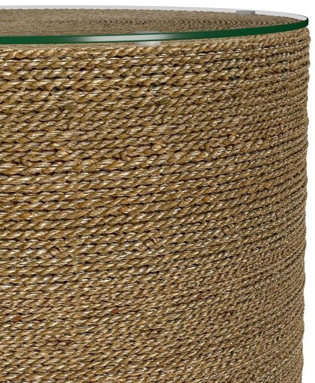 Coaster® Halden Glass Top Round Accent Side Table with Light Brown Base-2