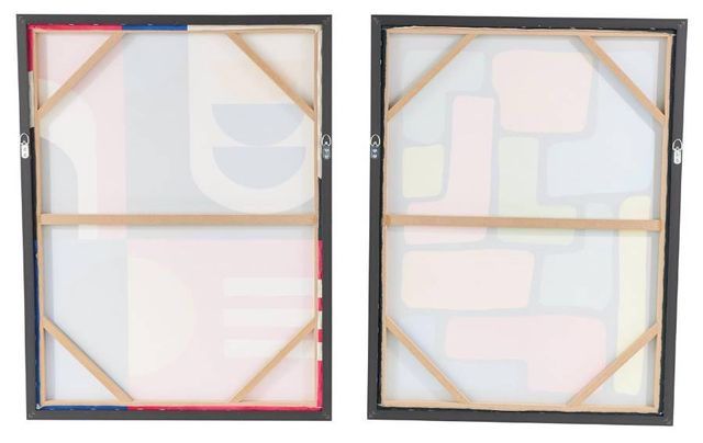 Deco Marche CosmoLiving by Cosmopolitan 2-Piece Geometric Living Room Framed Wall Art Set-2