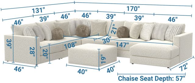 Jackson Furniture Ritzy 7-Piece Bone Right-Arm Facing Sectional with Ottoman-2