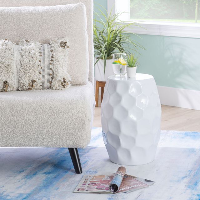 Powell® Samira White Side Table-4