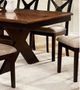 Furniture of America® Liberta Dark Oak 78" Expandable Dining Table with Black Trestle Legs-3