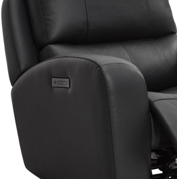 Leather Italia™ Cambria Bel Vista Black Power Glider Recliner-1