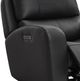 Leather Italia™ Cambria Bel Vista Black Power Glider Recliner-1