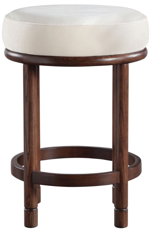 Meridian Furniture Monette Cream/Walnut Brown Upholstered Counter Stool-1