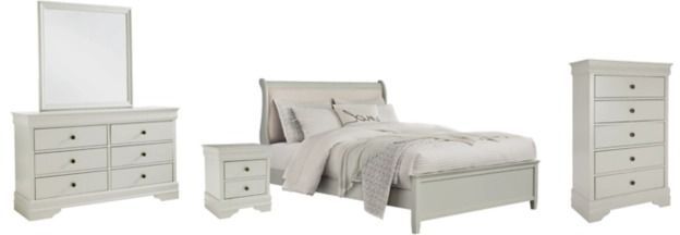 Signature Design by Ashley® Jorstad 5-Piece Gray Queen Sleigh Bed Set-0