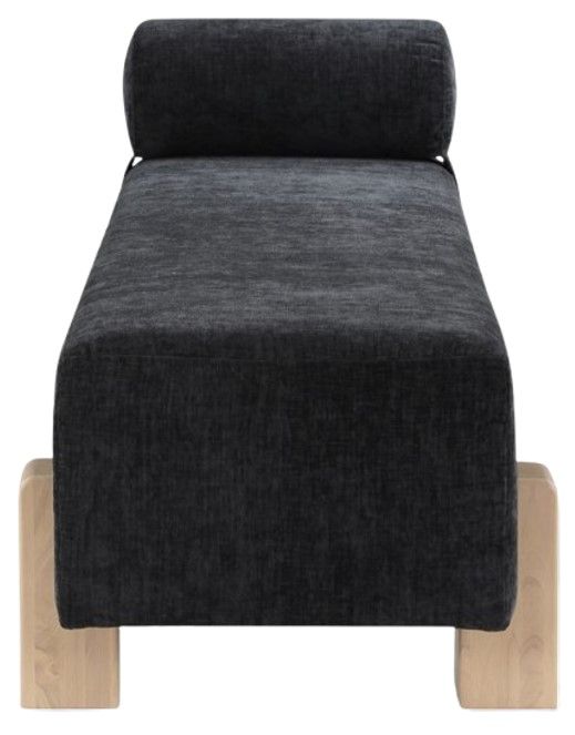 Meridian Furniture Edison Black/Natural Chenille Fabric Bench-2