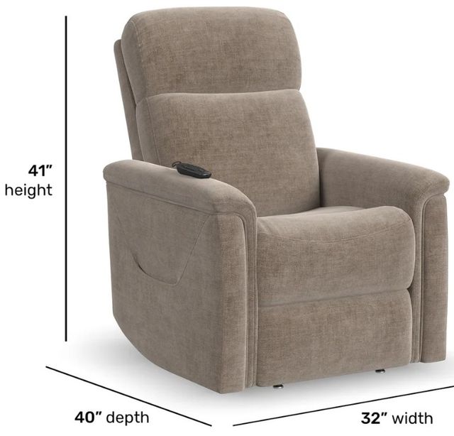 Flexsteel® Luma Sable 32" Fabric Power Lift Recliner with Power Headrest, and Lumbar-3