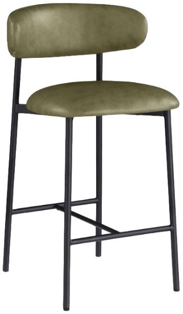 Meridian Furniture Lupita Olive/Matte Black Counter Stool-0