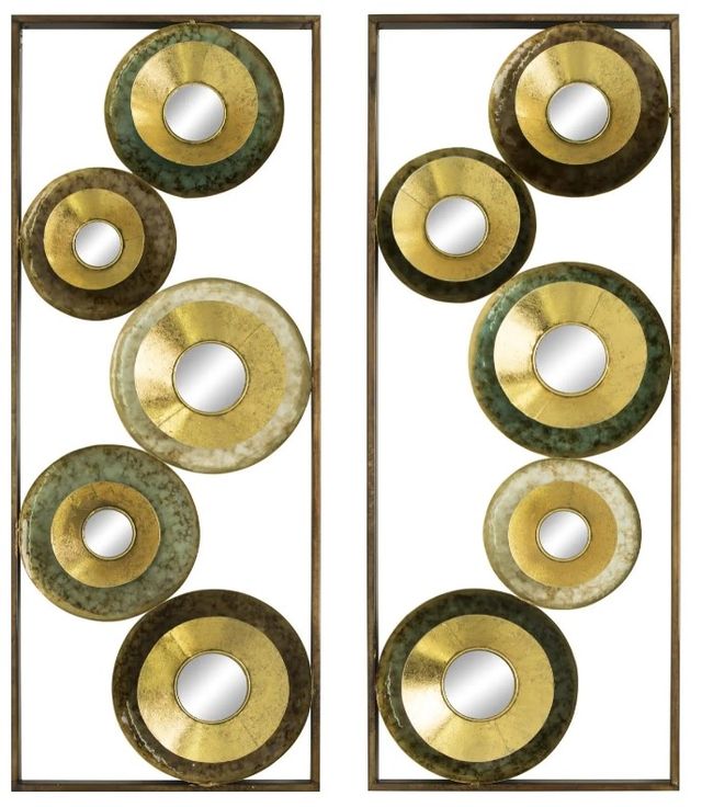Classy Art Bronze/Gold Circle Panel Wall Mirror-0