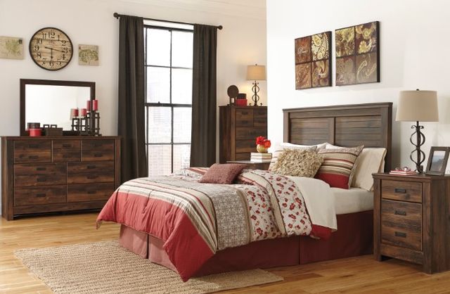 Signature Design by Ashley® Quinden 6-Piece Dark Brown King Panel Headboard Bedroom Set-3