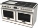 Fulgor Milano® Evoque 400 Series 60" Glossy White Pro Style Dual Fuel Hybrid Range with Stainless Steel Trim -2