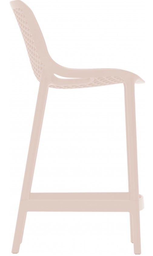 Meridian Furniture Mykonos Pink Plastic Outdoor Patio Stool-1
