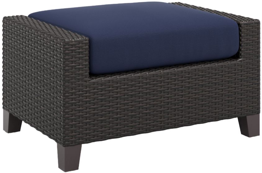 New Classic® Home Furnishings Skye Blue/Gray Olefin/Wicker Outdoor Ottoman