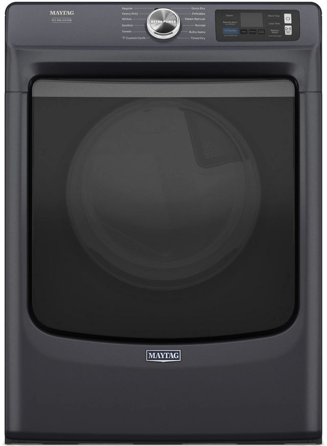 Maytag® Pet Pro System 7.4 Cu. Ft. Midnight Steel Front Load Electric Dryer-0