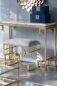 A & B Home Gold/Gray Upholstered Bench -4