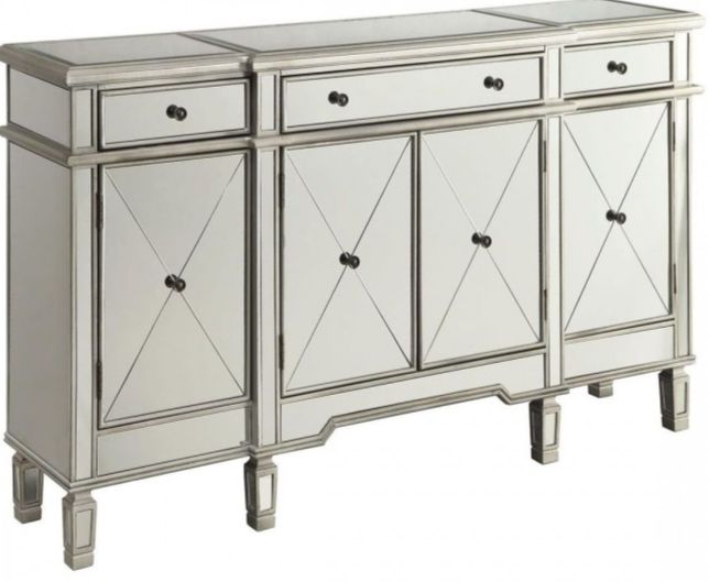 Coaster® Aconitum Clear Mirror 4-Door Wine Cabinet