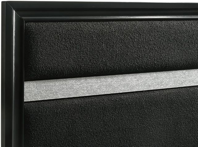 Coaster® Miranda Black Upholstered Twin Panel Bed -2
