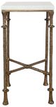 Uttermost® Penelope Antique Brass/White Marble Accent Table-2