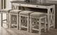 Bernards Waverly 5-Piece Antique White/Gray Wash Counter Set-0