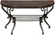 Mazin Furniture Jenkins Dark Cherry Sofa Table with Tobacco Metal Base -1