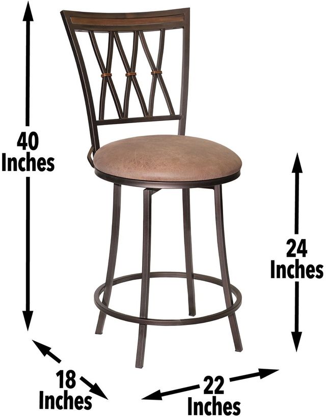 Steve Silver Co. Sedona Brown Cherry/Dark Camel Swivel Counter Stool-2