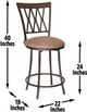Steve Silver Co. Sedona Brown Cherry/Dark Camel Swivel Counter Stool-2