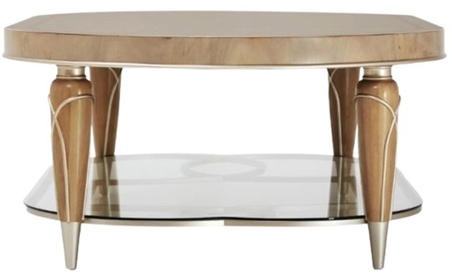 Michael Amini® Villa Cherie Caramel Oval Cocktail Table-3