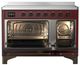 Ilve® Majestic III 48" Burgundy Pro Style Induction Range with Solid Door and Burnished Trim-1