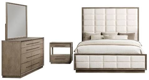 Coaster® 4-Piece Cream/Washed Oak California King Size Bedroom Set-0