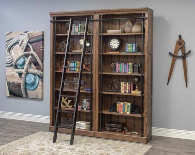 Martin Furniture Avondale 2-Piece Weathered Oak Bookcase-1